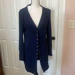 Merokreety long sleeve snap button-down cardigan